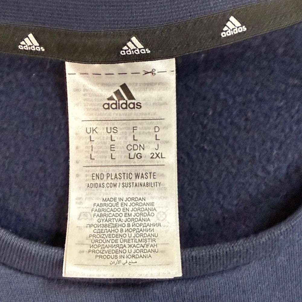 Adidas Men's Dark Blue Crewneck Sweater